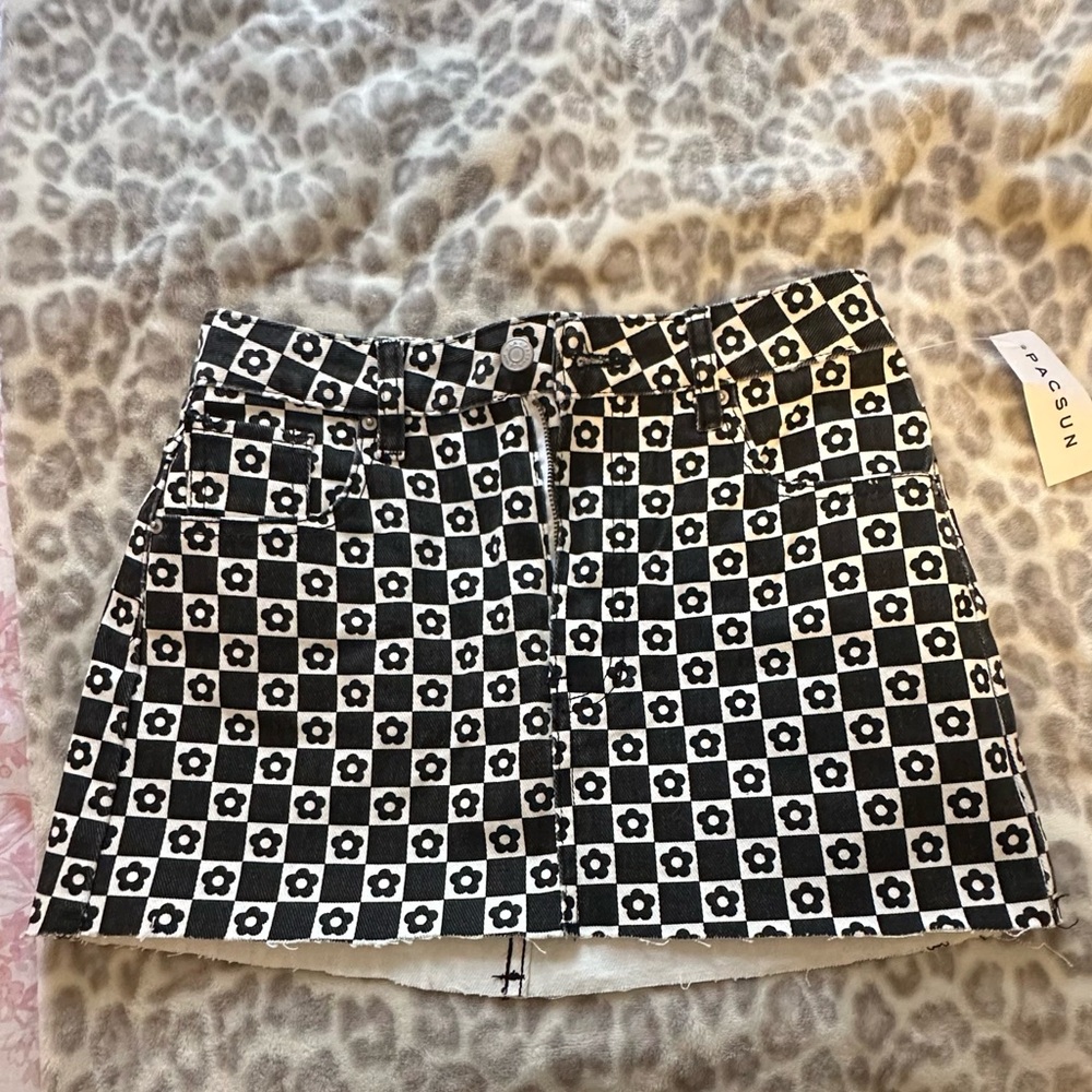 Women’s PacSun Checkered Black and White Mini Skirt